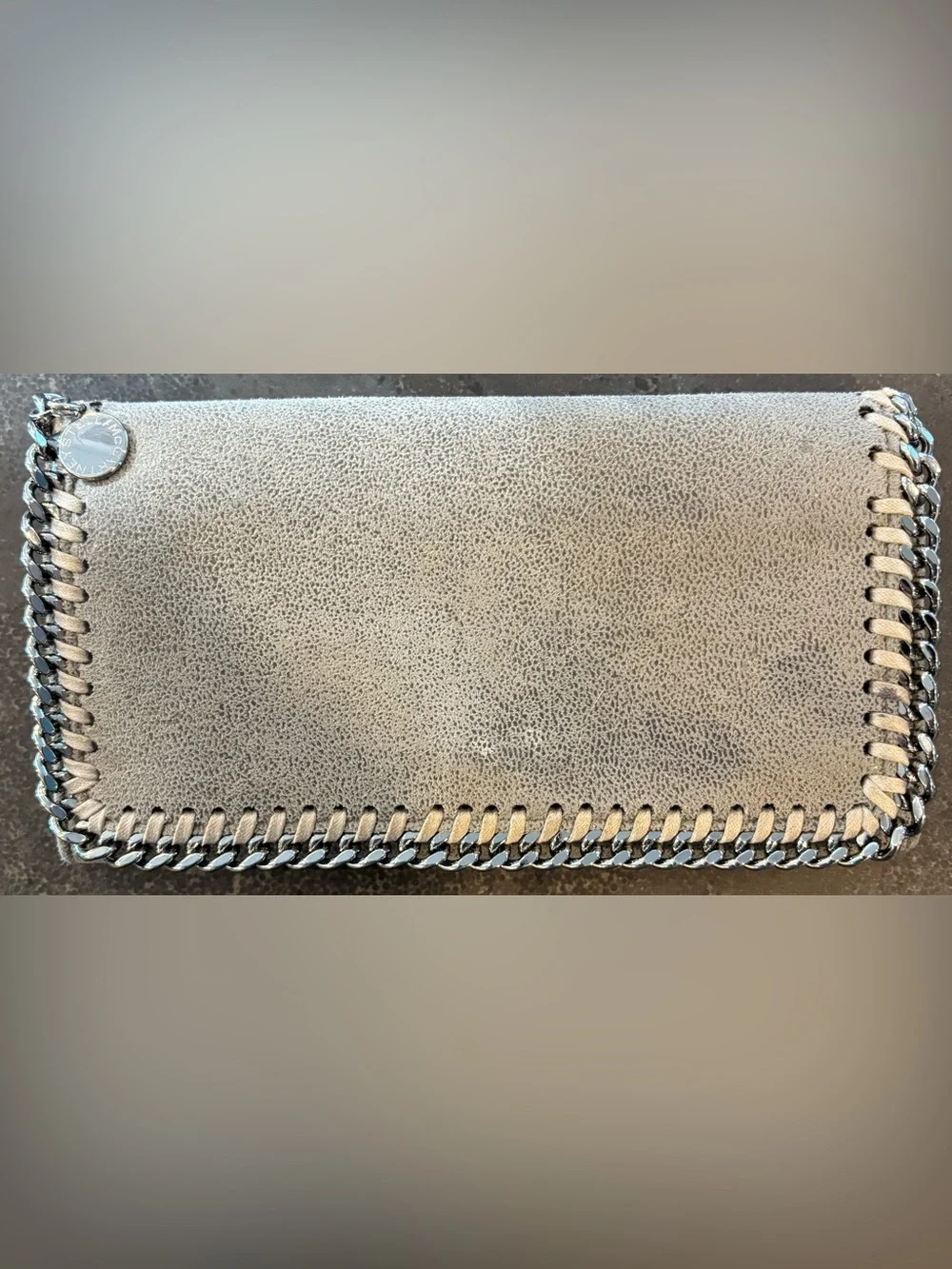 Stella McCartney Falabella Flap Continental Wallet in Gray